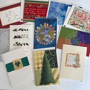 UNICEF Lot of Assorted Holiday Greeting Cards 11 Cards + 12 Env 8” x 5.5” NEW